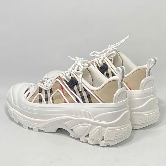 Burberry Arthur Vintage Check Cotton & Leather Sneakers size 41 - Picture 9 of 12